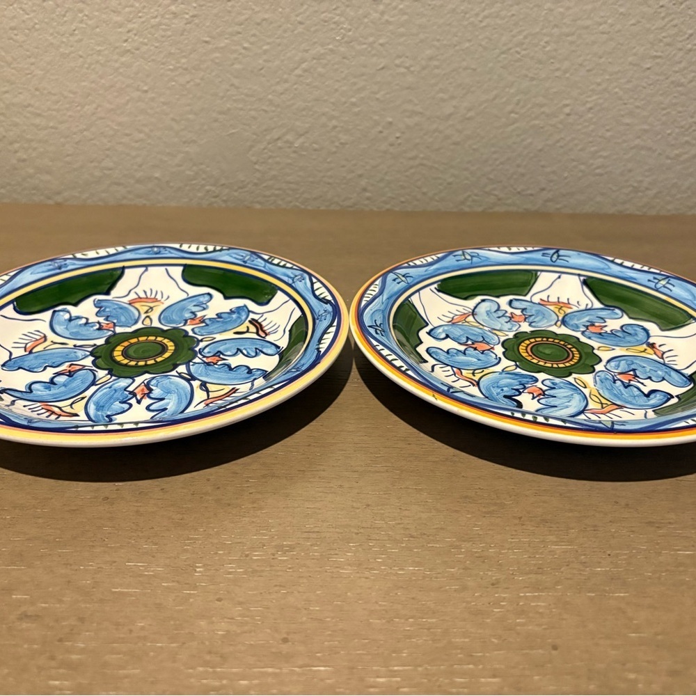 Colorful Ceramic Plates with Floral Design